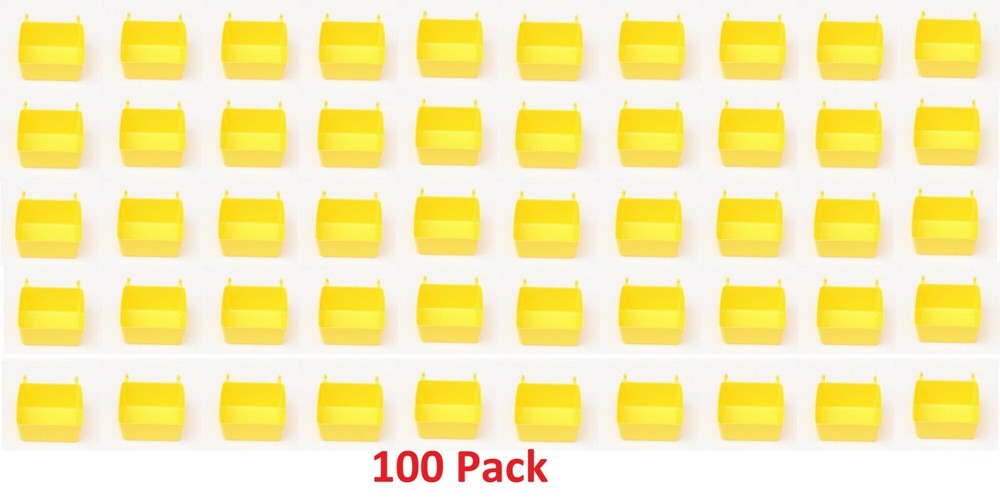 Small Plastic Yellow Pegboard Storage/Part Bins, Multi-Pack Pricing JSP Brand