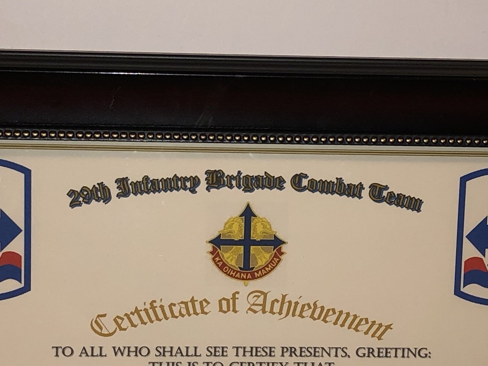 29TH INFANTRY BRIGADE COMBAT TEAM - COA / (COMMEMORATIVE CERTIFICATE)