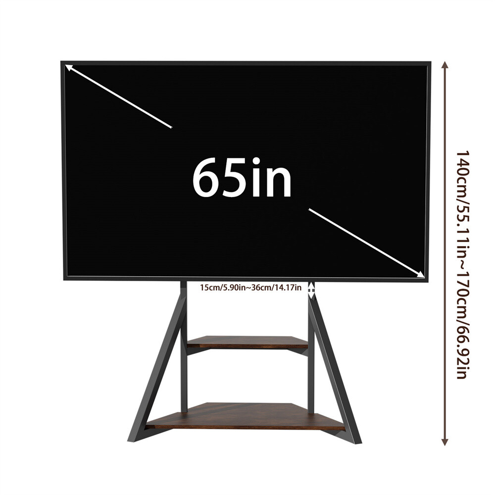 Heavy Duty Corner TV Stand for 40-75 Inch TVs Height Adjustable Floor TV Mount