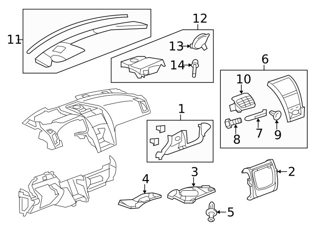 Genuine GM Center Bezel Bracket 20829320