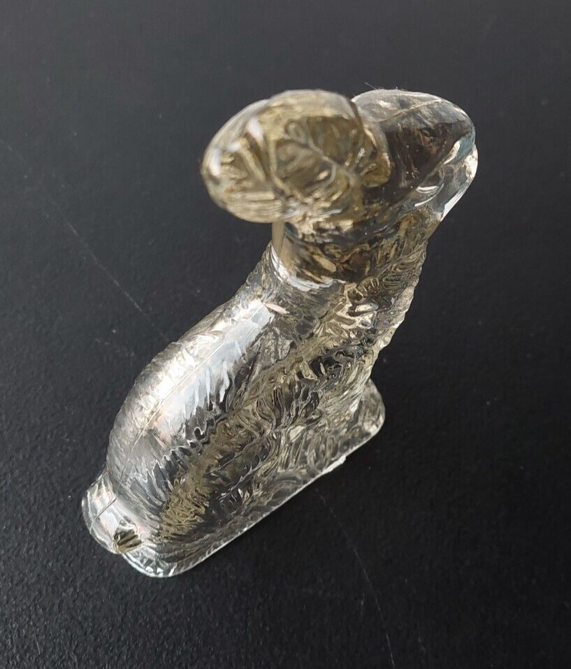 RABBIT / HARE SHAPE GLASS CANDY CONTAINER. J.H MILLSTEIN CO.
