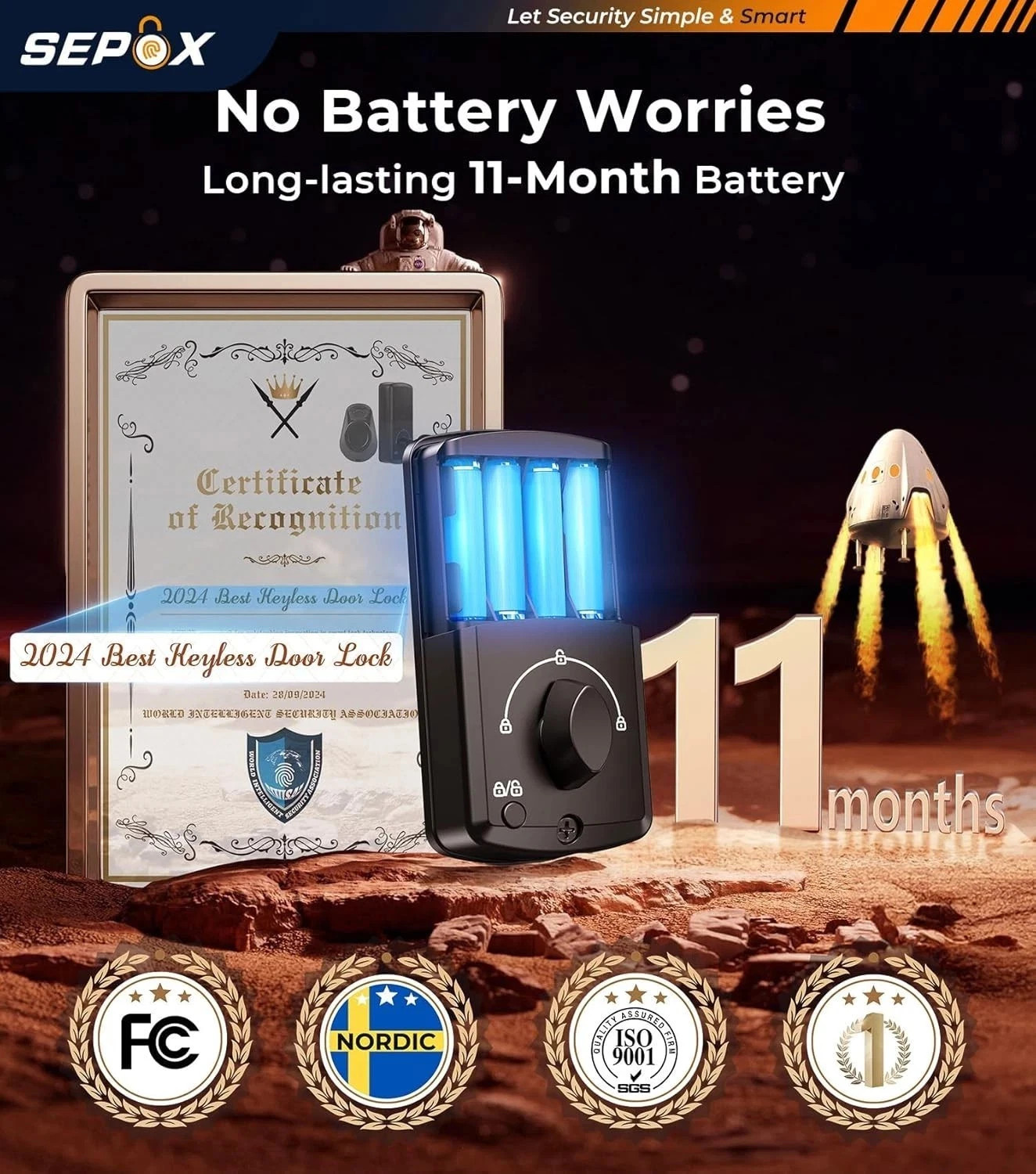 NEW Smart Door Lock Biometric Bluetooth Fingerprint Key Keyless Entry APP Home