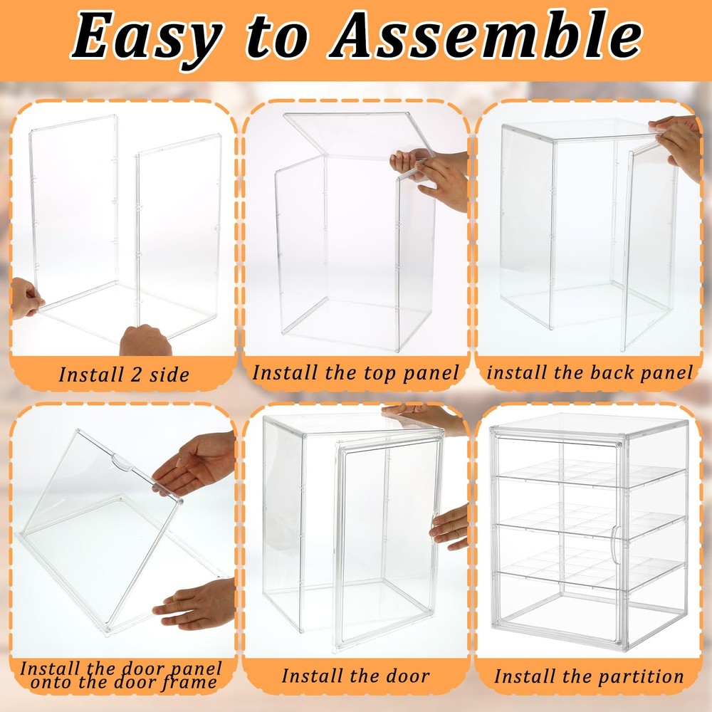 4 Layers Adjustable Clear Bread Storage Box for Kitchen Countertop Large