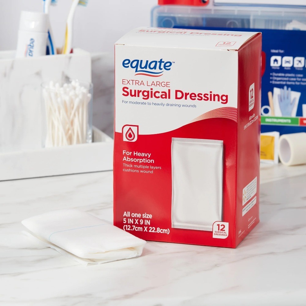 Extra Large Surgical Dressing, 5 in x 9 in, 12 Count