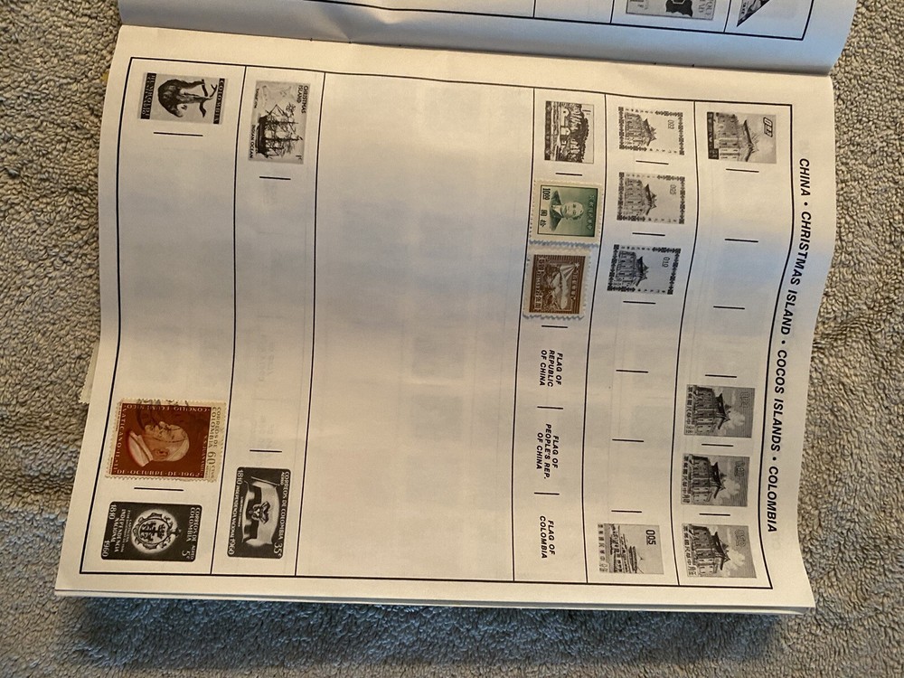 1970’s Stamp Collecting Book with Stamps