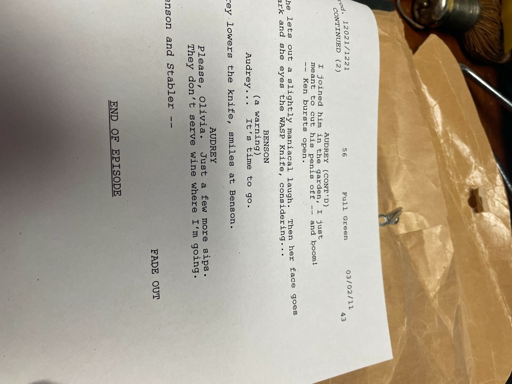 Original script from Law and Order TV shiow