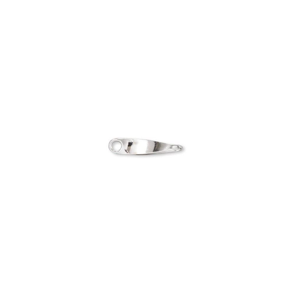 100 Silver Plated Brass Small 11x2mm Twisted Link Connectors