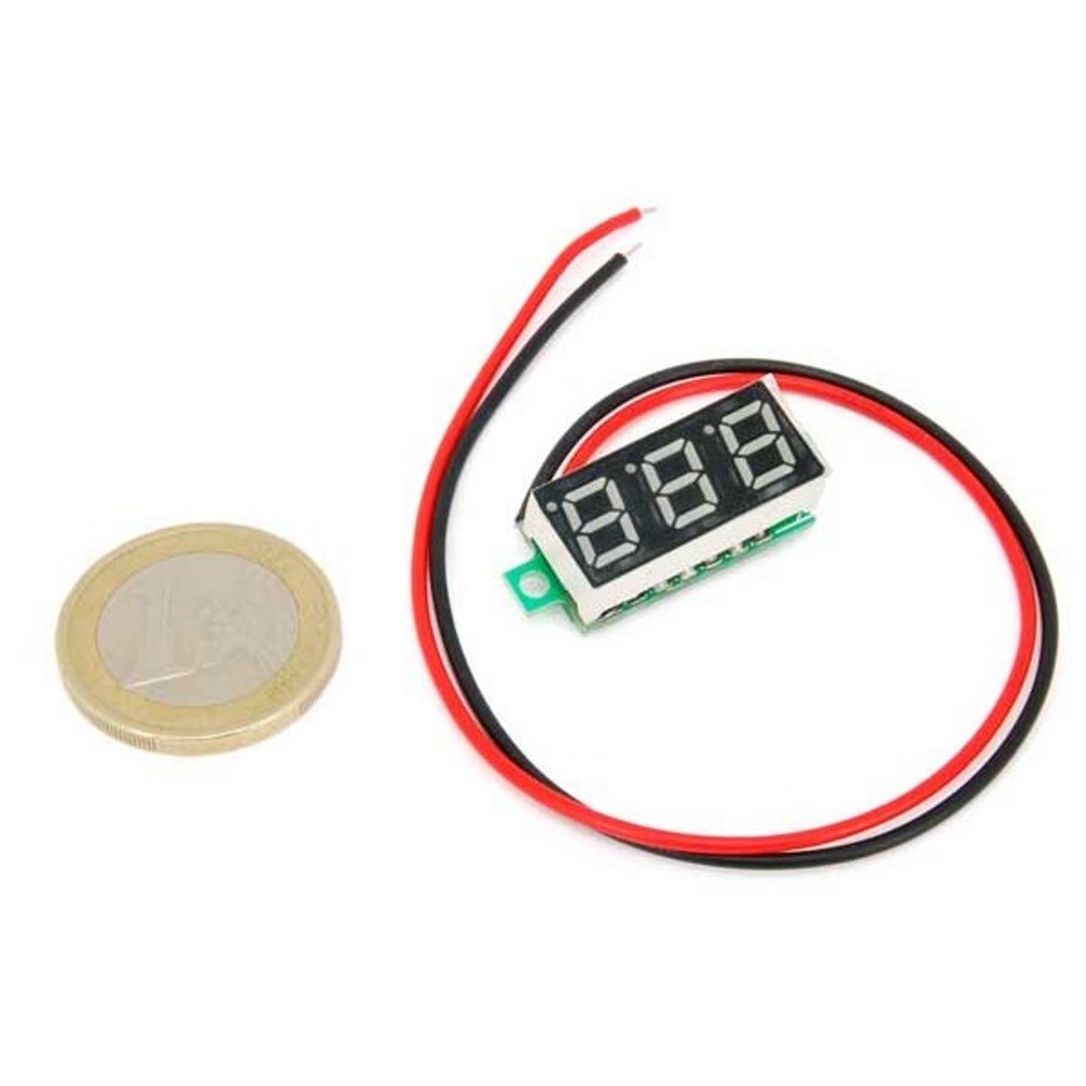 Mini Voltmeter Light Display RED Measures 2.5-30V 2 Wire