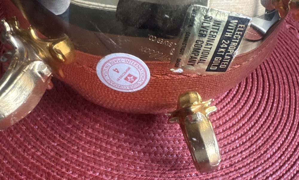 Webster-Wilcox International Silver 4 Piece Gold Plated Coffee & Tea Set