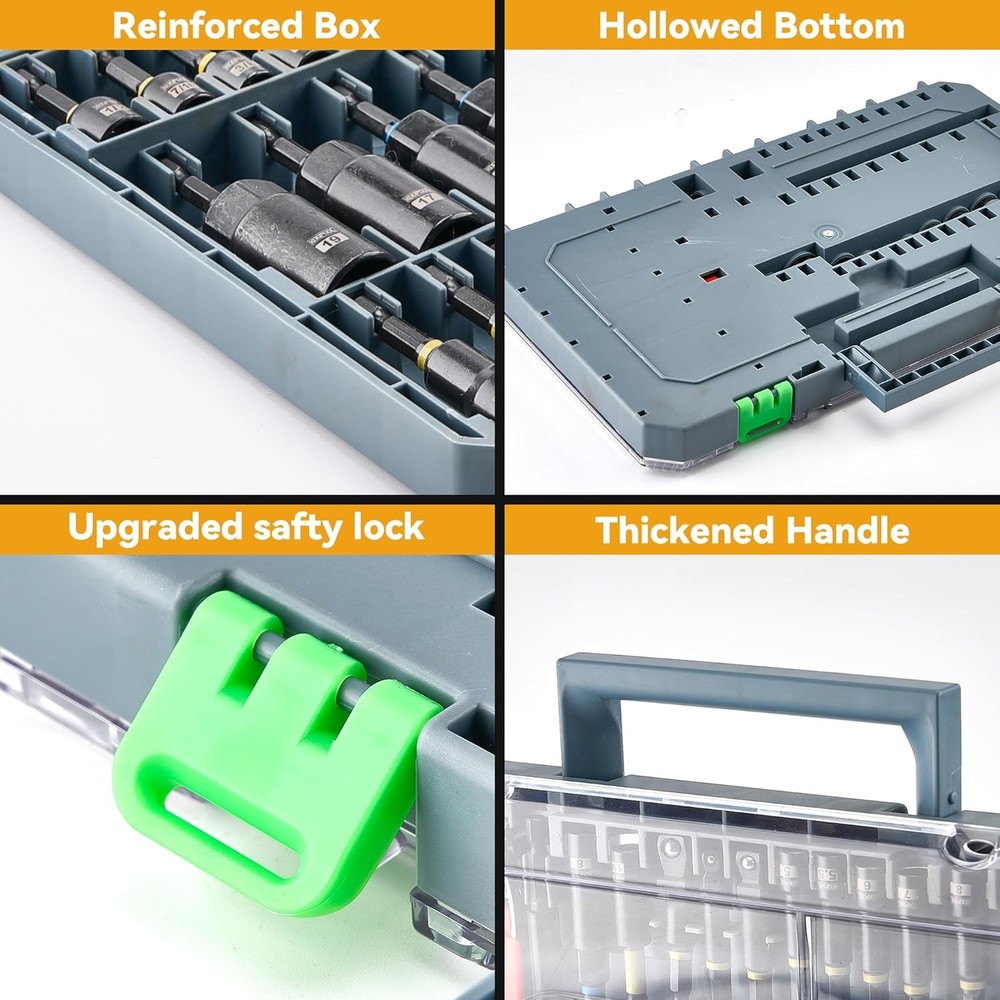 Magnetic Impact Nut Driver Set, Metric & SAE Driver Bit Set with Socket Adapters