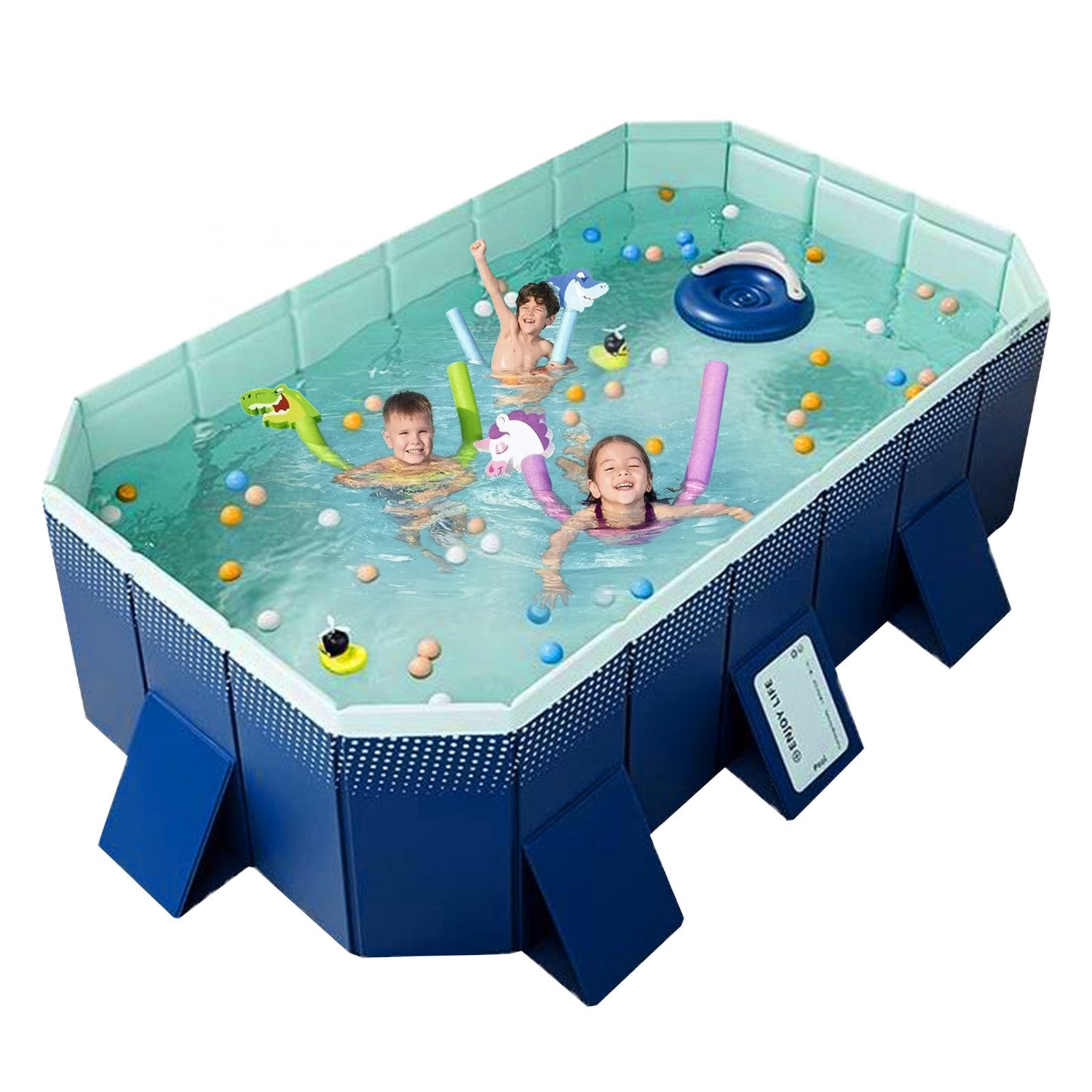 Outdoor Foldable Rectangular Swimming Pool Above Ground Pool Adult Kiddie Pool