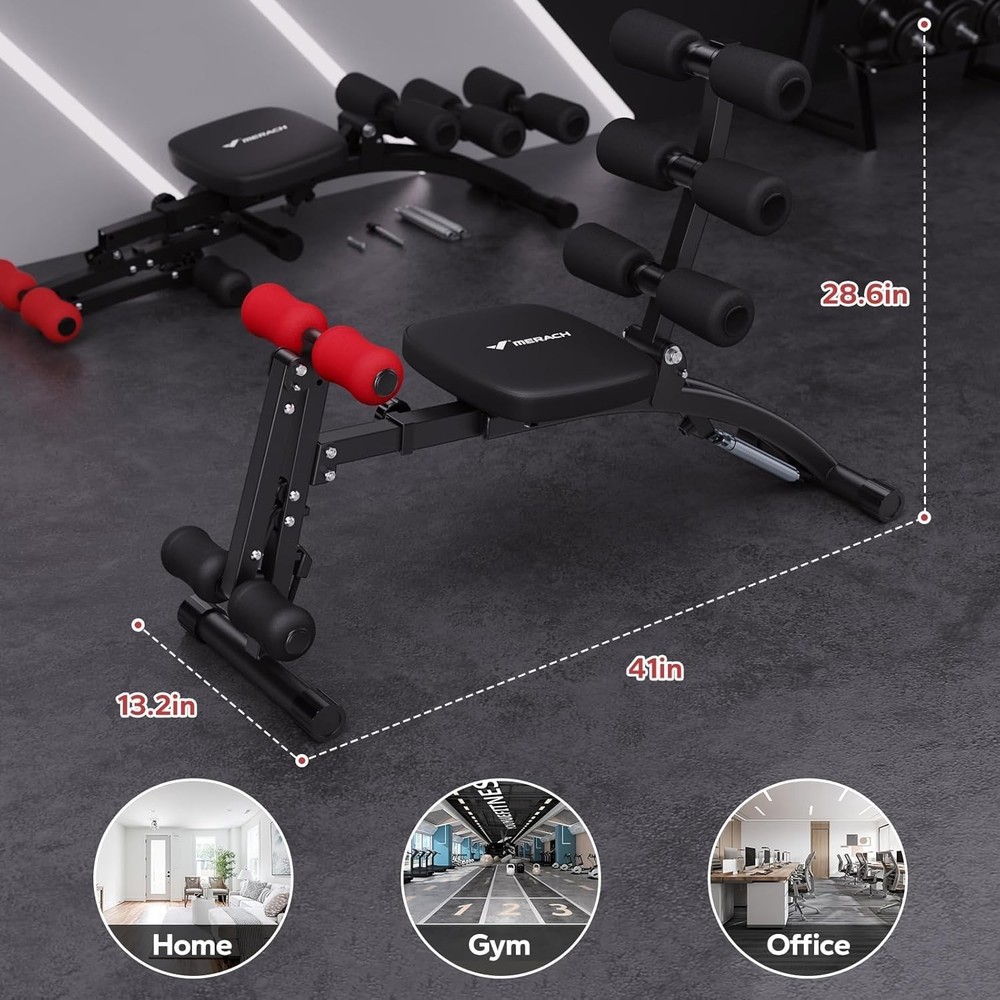 Ab Machine,Multi-Functional Adjustable Ab Trainer, Ab Workout Bench for Home Gym