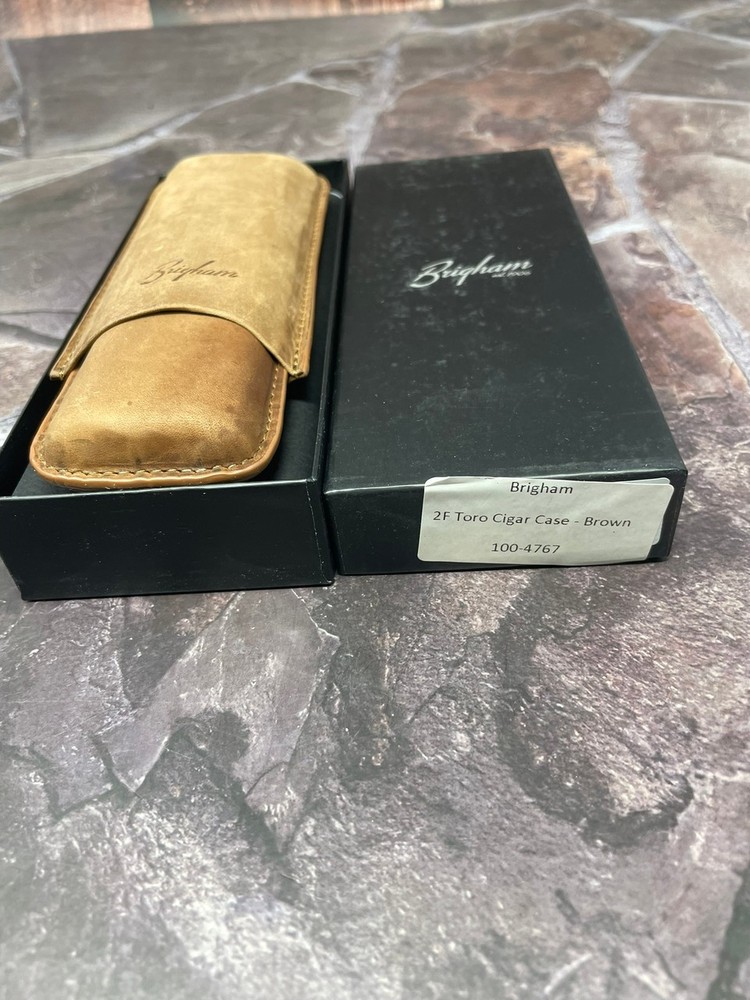 Brigham 2F Toro Cigar Case - Brown