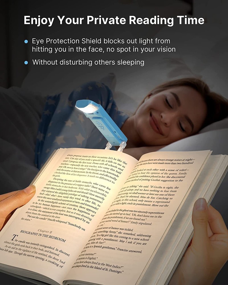 LED Book Light Dimmable Bookmark Lamp Reading Light USB Rechargeable Eye-Caring