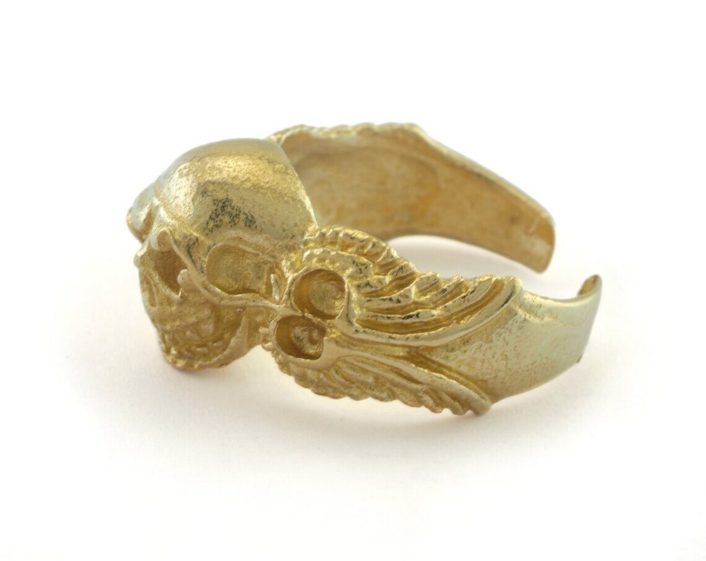 Skull Ring Adjustable Ring Raw brass (17mm 7US inner size)3327 ring26