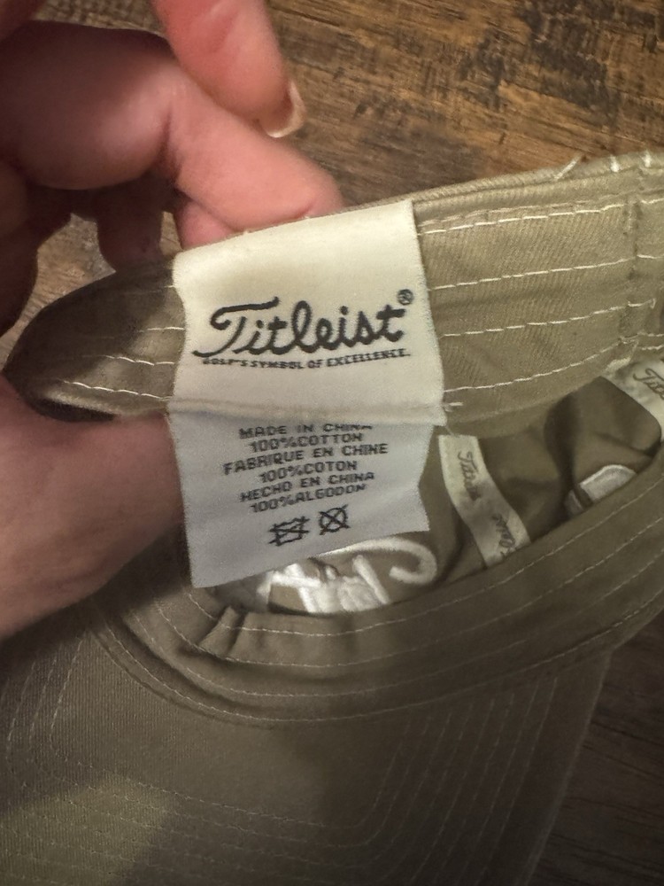 Titleist Golf Hat Tour Performance Strap Back Adjustable Ivory