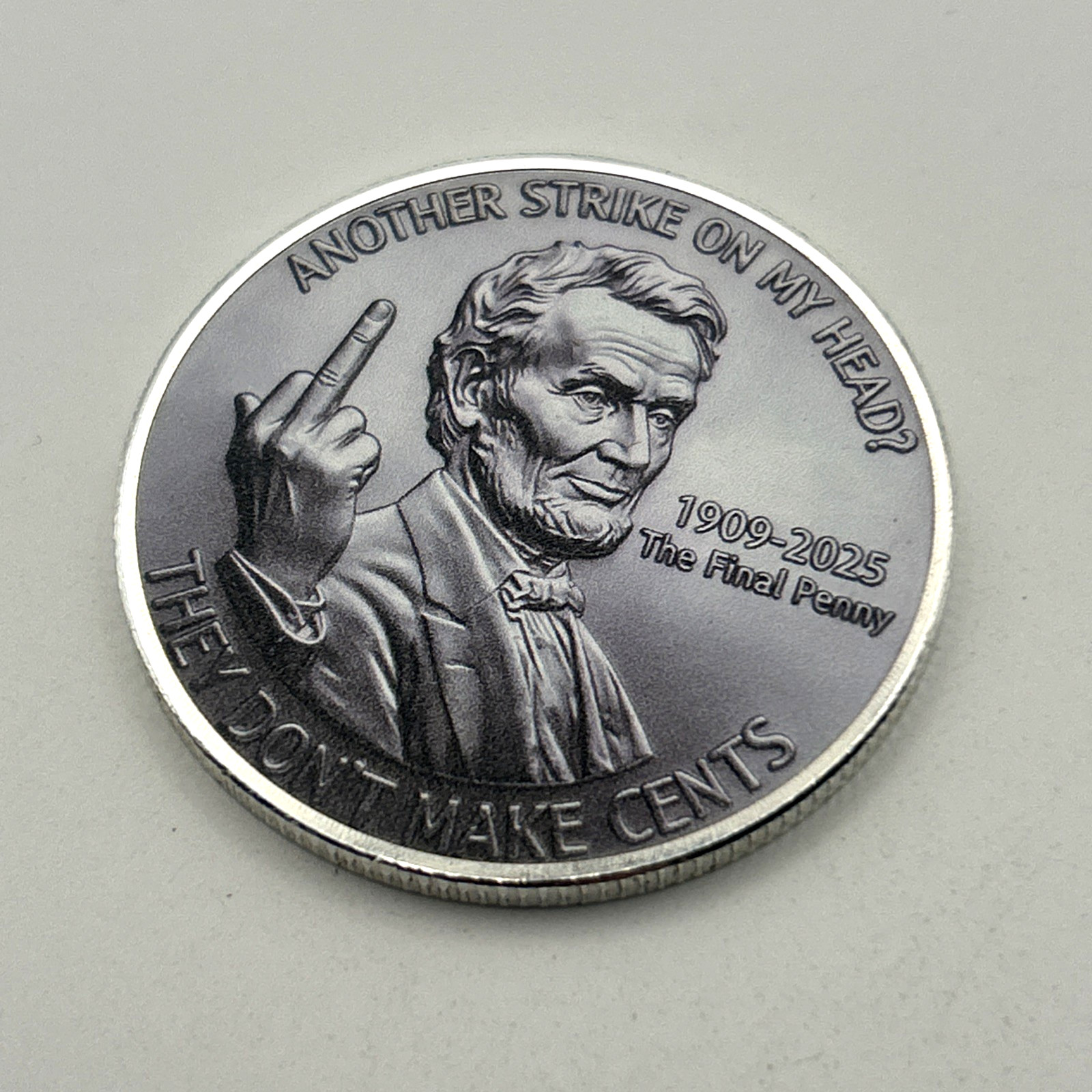 Funny Cent Tribute RIP 232 Years Philadelphia Penny (2D Flat) Coin Medal D22