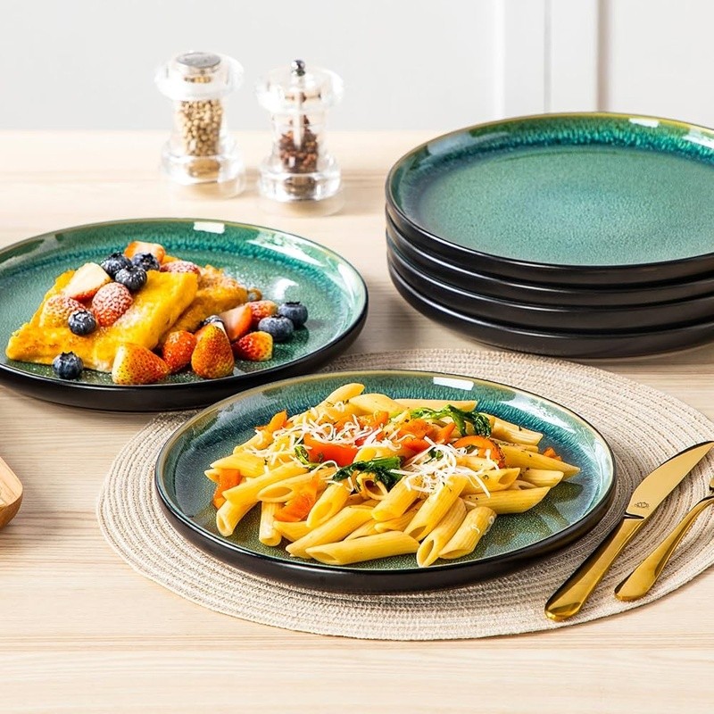 Stoneware Dinnerware Set Oven Safe Microwave Dishwasher Elegant Design