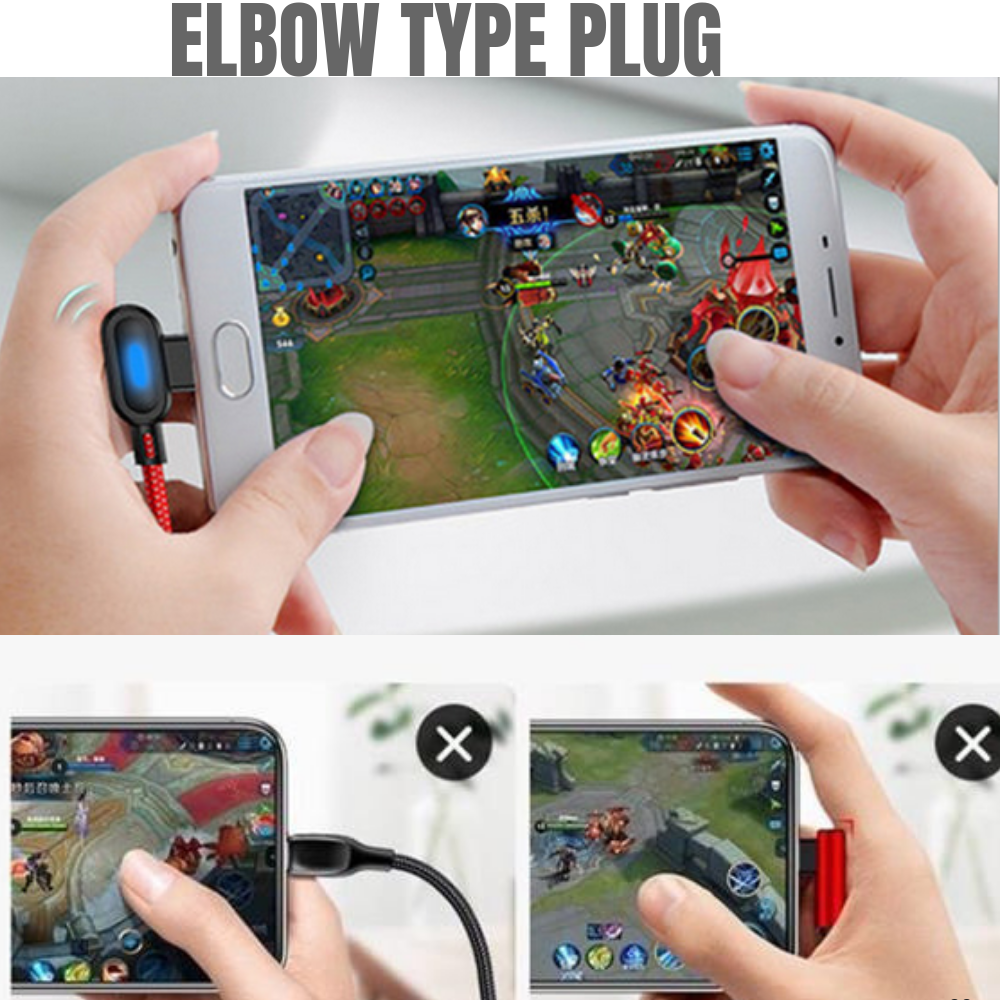 3Pack 3/6Ft Type USB-C Fast Charge Cable 90 Degree For Samsung Android Data Cord