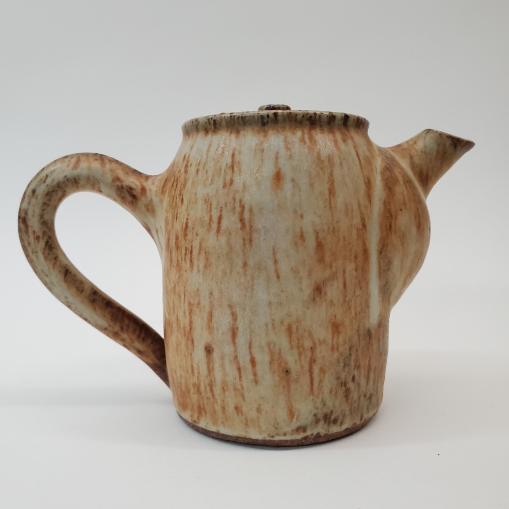 Vintage Rustic Pottery Studio Ceramic Teapot 4" - Scribed "B 93" Natural Glaze