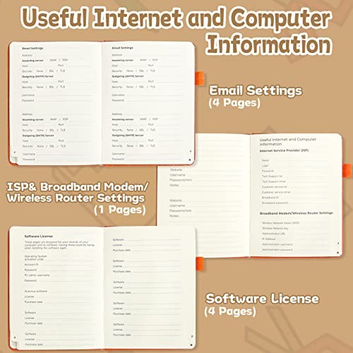 Password Book with Alphabetical Tabs - Small Password Keeper Reddish Brown