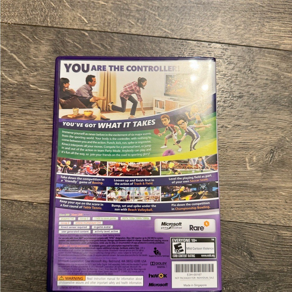 XBOX 360 Kinect Sports Game