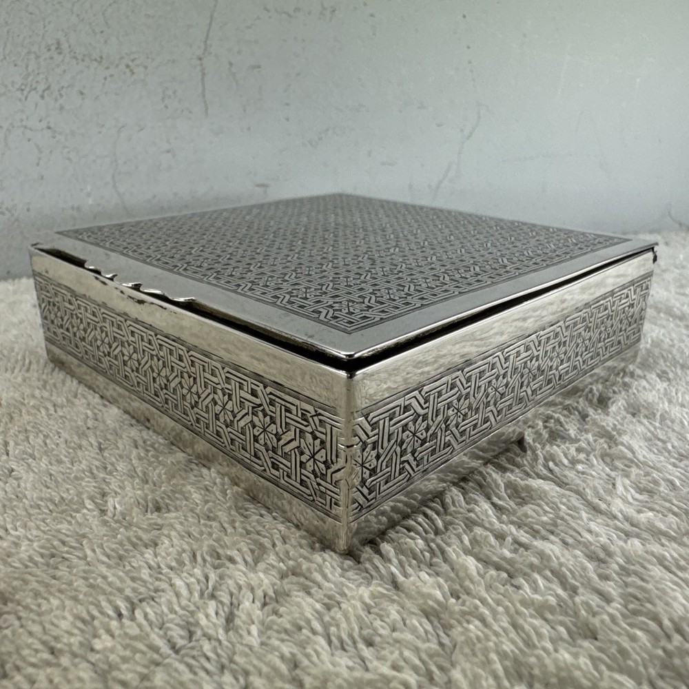 Solid Silver Middle Eastern Box Late 19th/ Early 20th Century