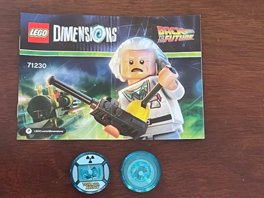 Lego Dimensions Back to The Future 71230 Doc Brown game Tag Discs Only
