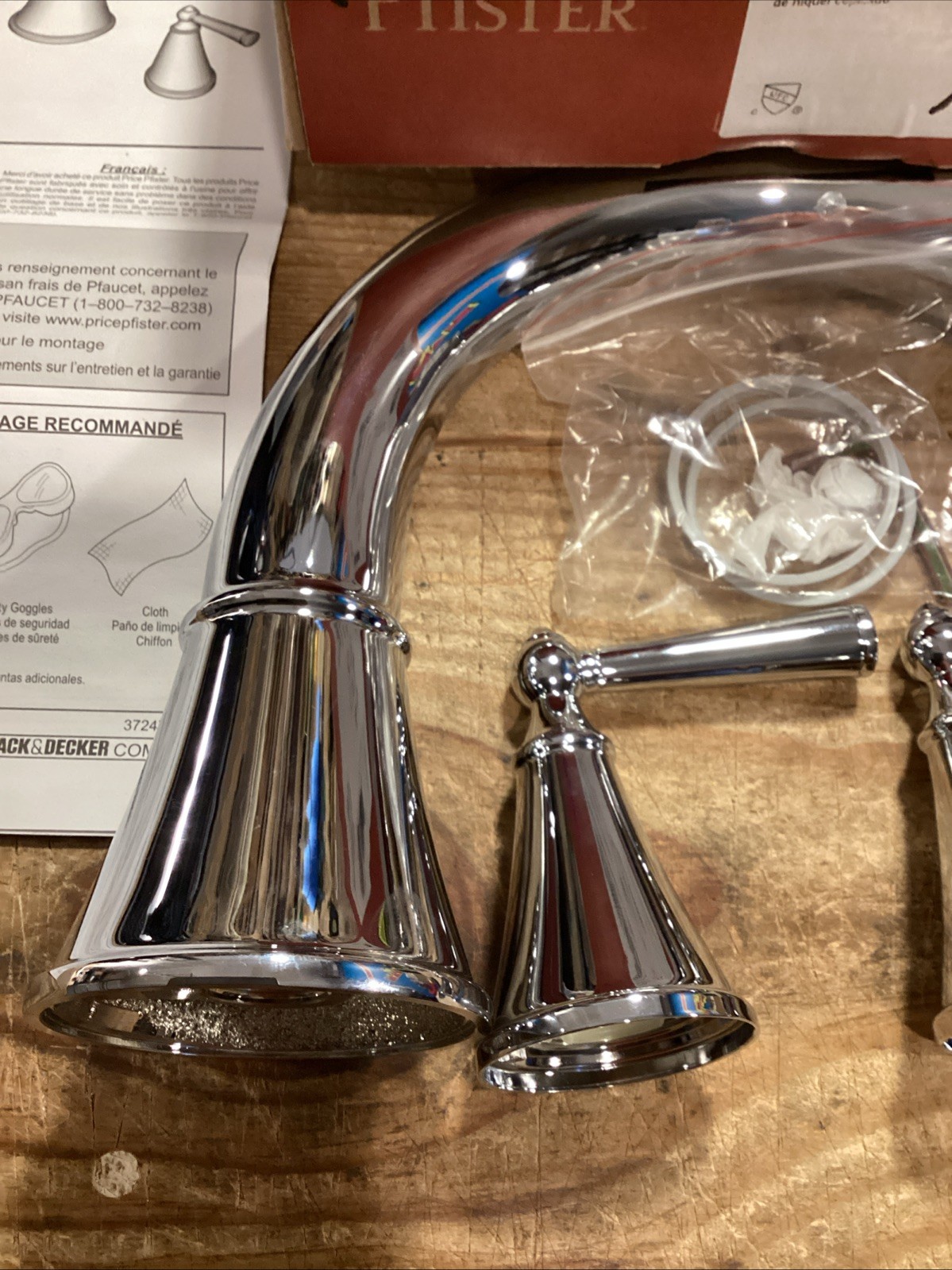 Pfister Saxton 2-Handle Deck-Mount Roman Tub Faucet Trim Kit Polished Chrome New