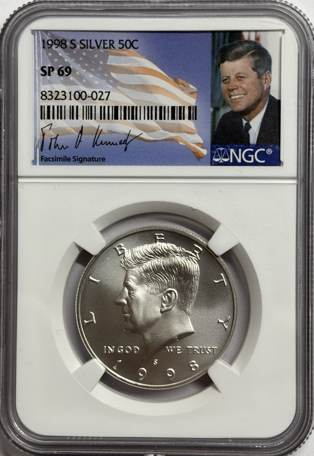 1998 S NGC SP69 Silver Kennedy Half Dollar Matte Finish Lowest Minted Kennedy