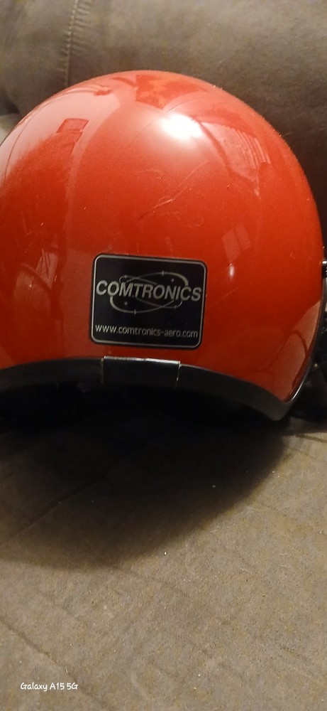 aviation flight helmet,red,includes visor headset microphone and bag