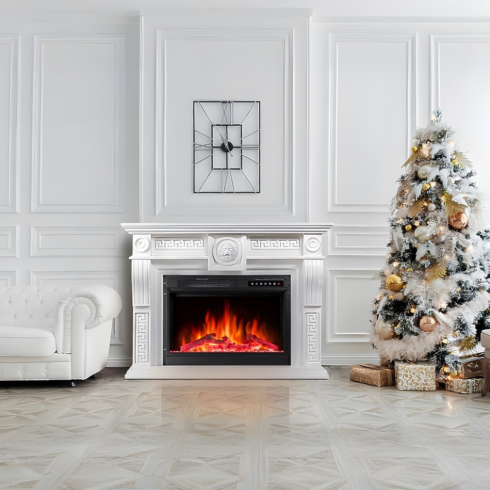 YUKOOL Recessed Electric Fireplace,Insert Heater,Adjustable Flame, Remote,Timer