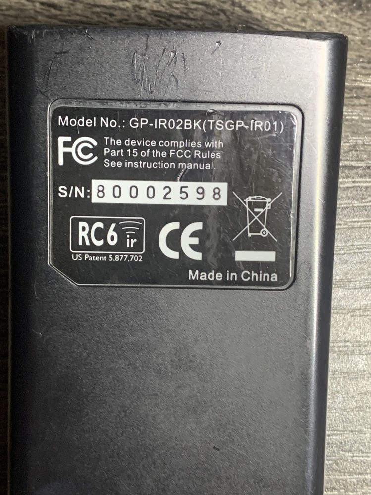 Mediagate Remote Control GP-IR02BK (TSGP-IR01) *UNTESTED*