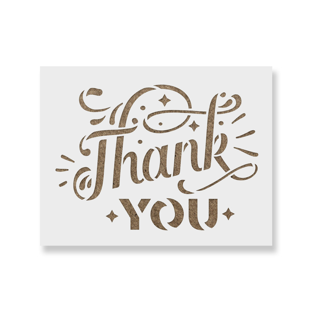 Thank You Stencil - Durable & Reusable Mylar Stencils