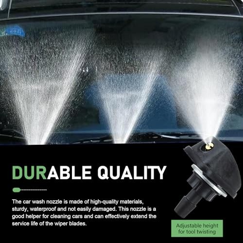 2 PCS Front Windshield Washer Nozzle Kit, Adjustable Fan Shape Spray Wiper