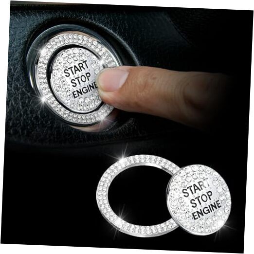 Sparkly Car Engine Start Button Cover, Rhinestone Push Start Button Cover