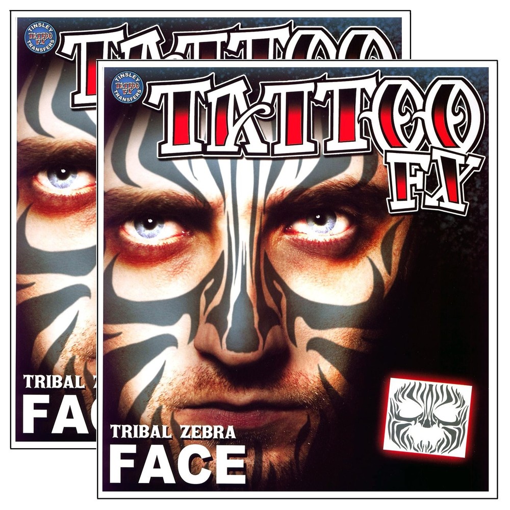 Costume Face Tattoo: Tribal Zebra
