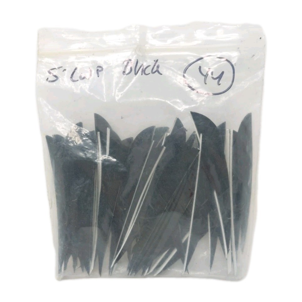 44 Count Archery Arrow Feathers 4" Left Wing: Parabolic Black