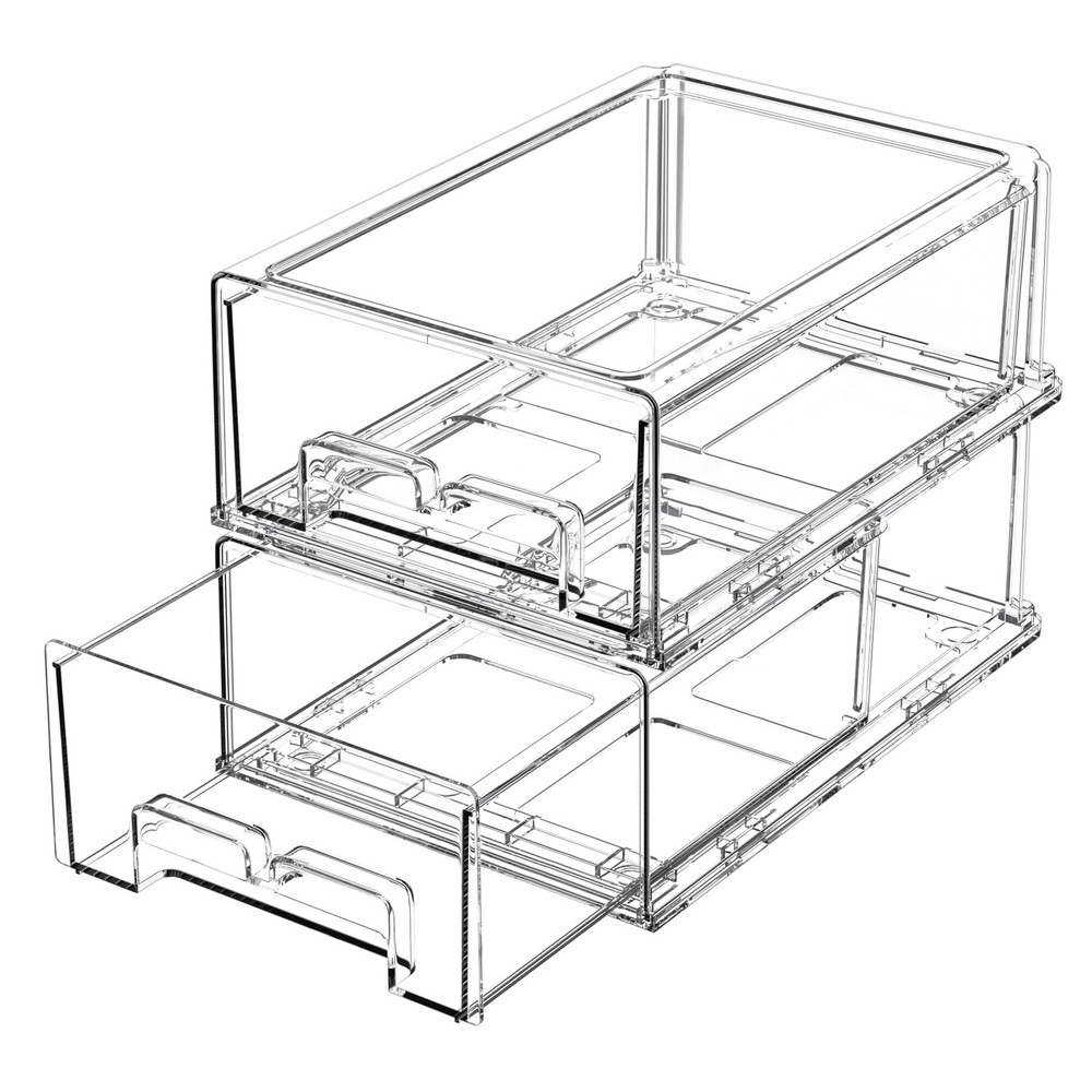 2 Pack Refrigerator Drawers - Fridge Organizer Bins Stackable Storage Drawers...