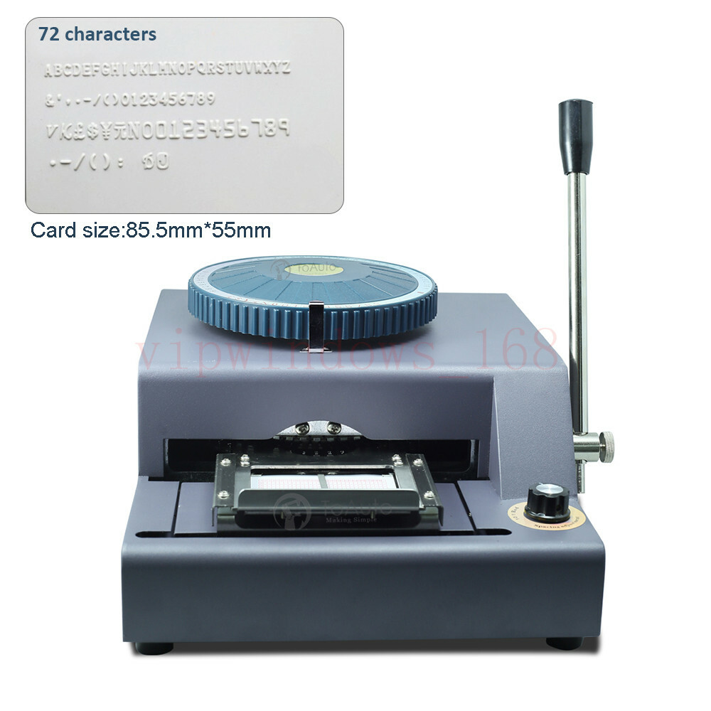 Manual Embosser Machine 72 Letter PVC VIP Card Code Printer Stamping Embossing