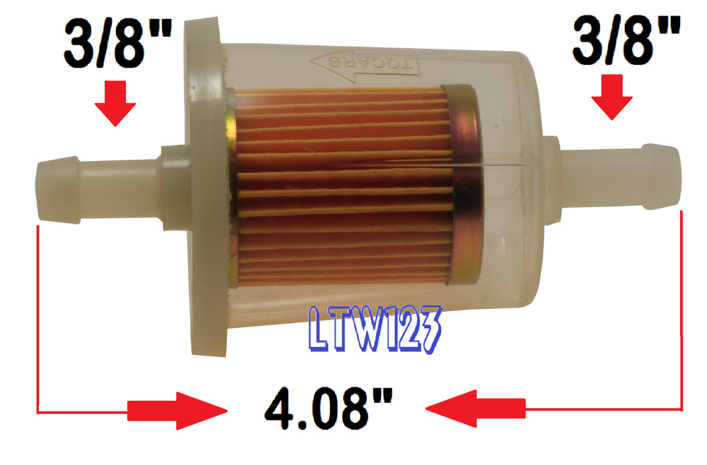 (4 Pieces) 3/8"Gas Filter High Performance extra Long 4.08"L