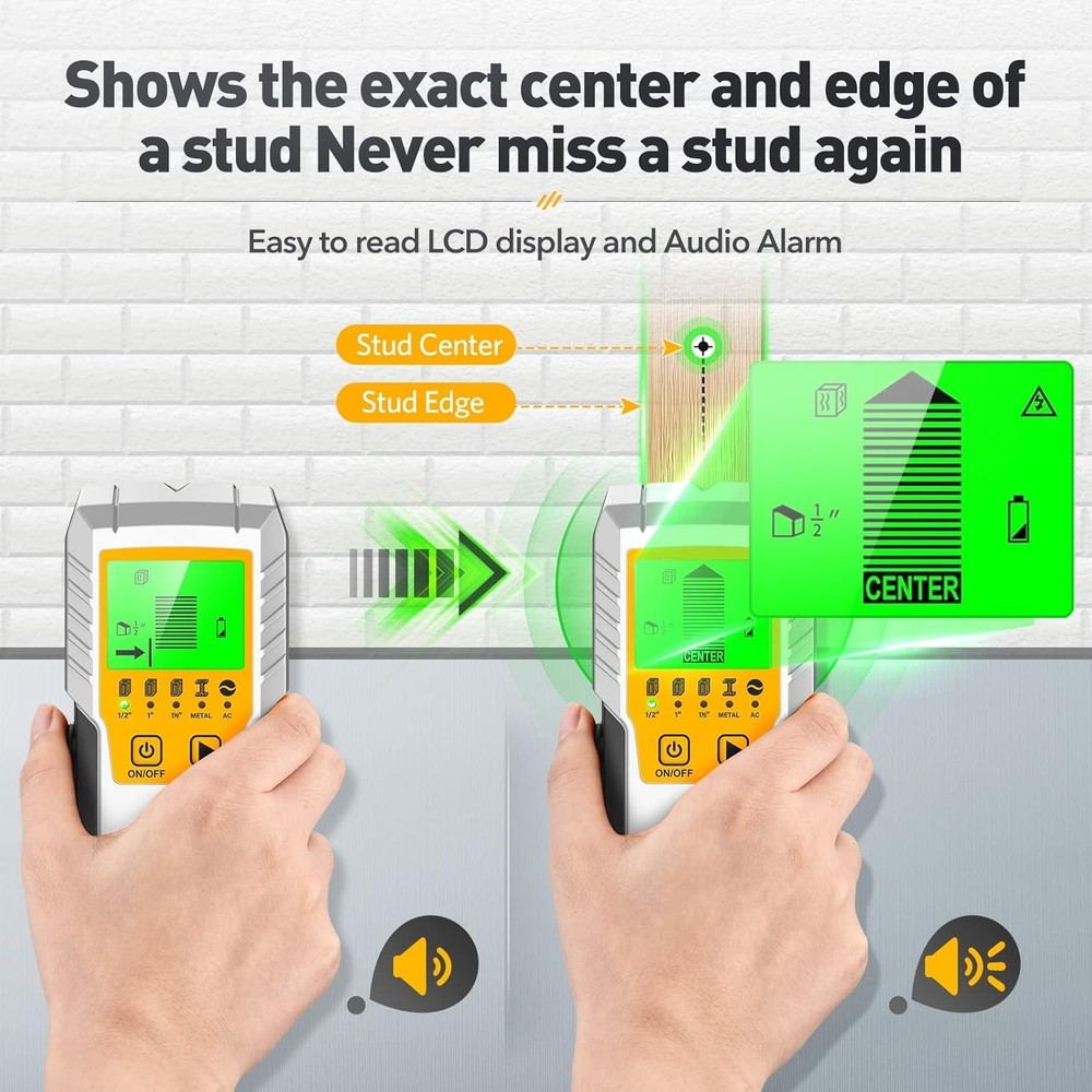 Compact & Durable Stud Finder with LCD Display for Safe Wall Detection