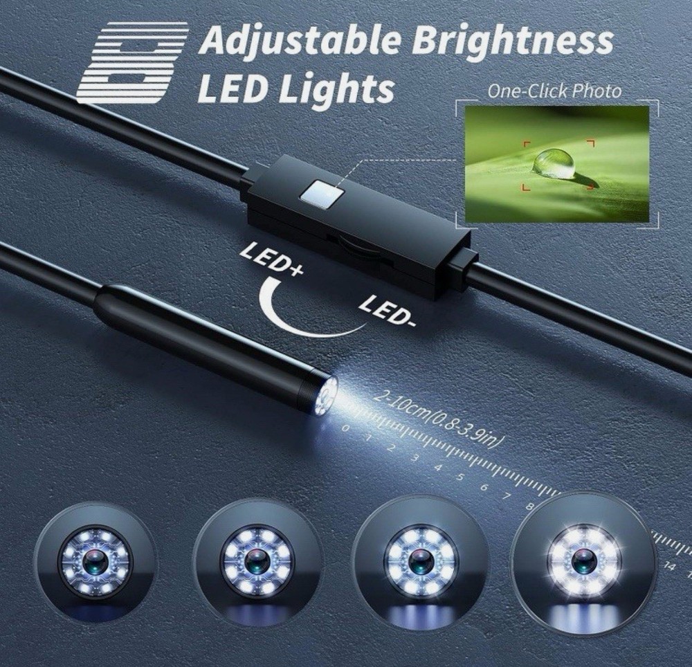 Endoscope Camera with Light, 1920P HD Borescope Tools W400 Led Lights HD Pixel