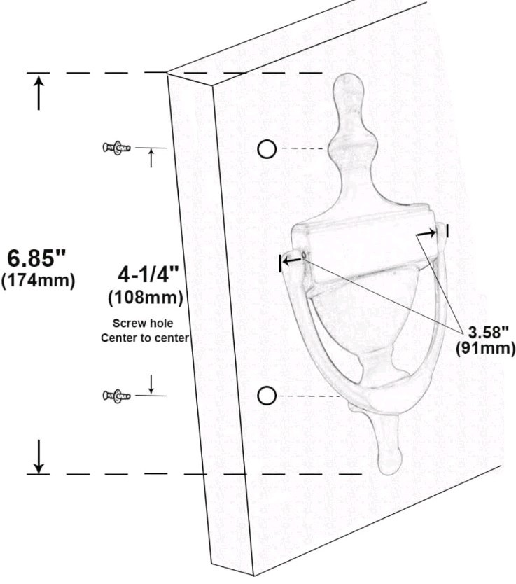 Solid Brass Door Knocker 7" Oil Rubbed Bronze Classic Urn Style QCAA