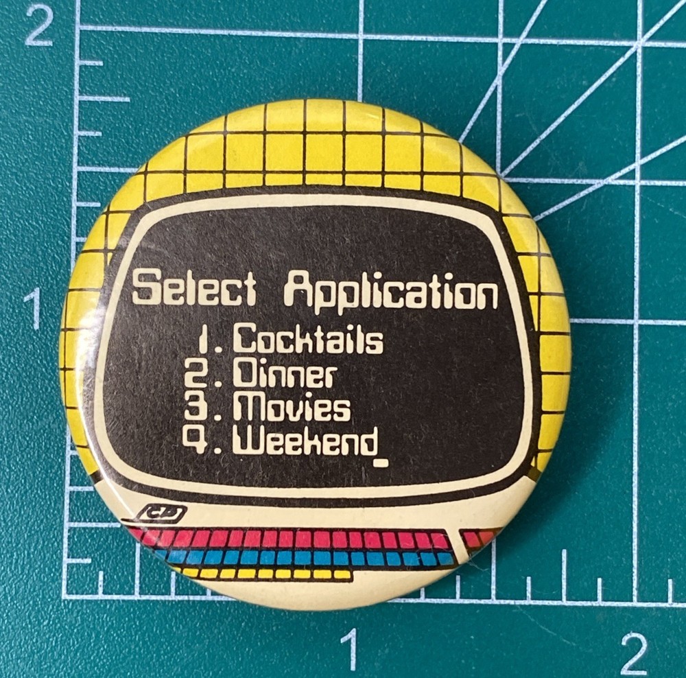 3 Vintage IT Tech Computer Engineering Pinback Buttons Centennia Computer Humor