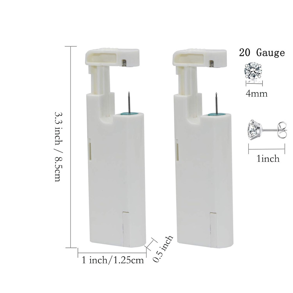 2Pcs Ear Piercing Kit, Automatic Ear Piercing Gun Disposable Aseptic Household E