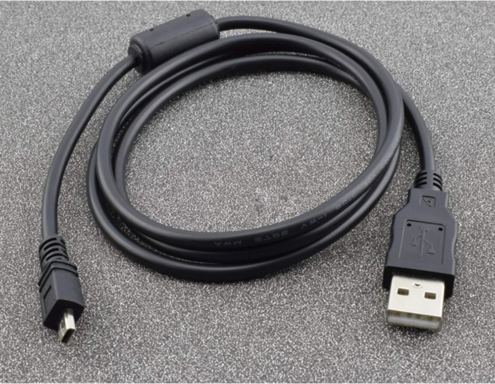 Replacement USB Camera Data Sync Battery Charger Charging Cable Cord black