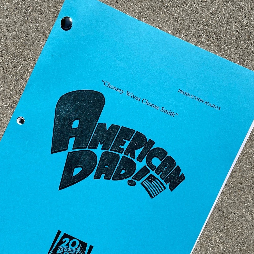 American Dad Original 2007 Production Used Table Draft Script Choosey Wives..