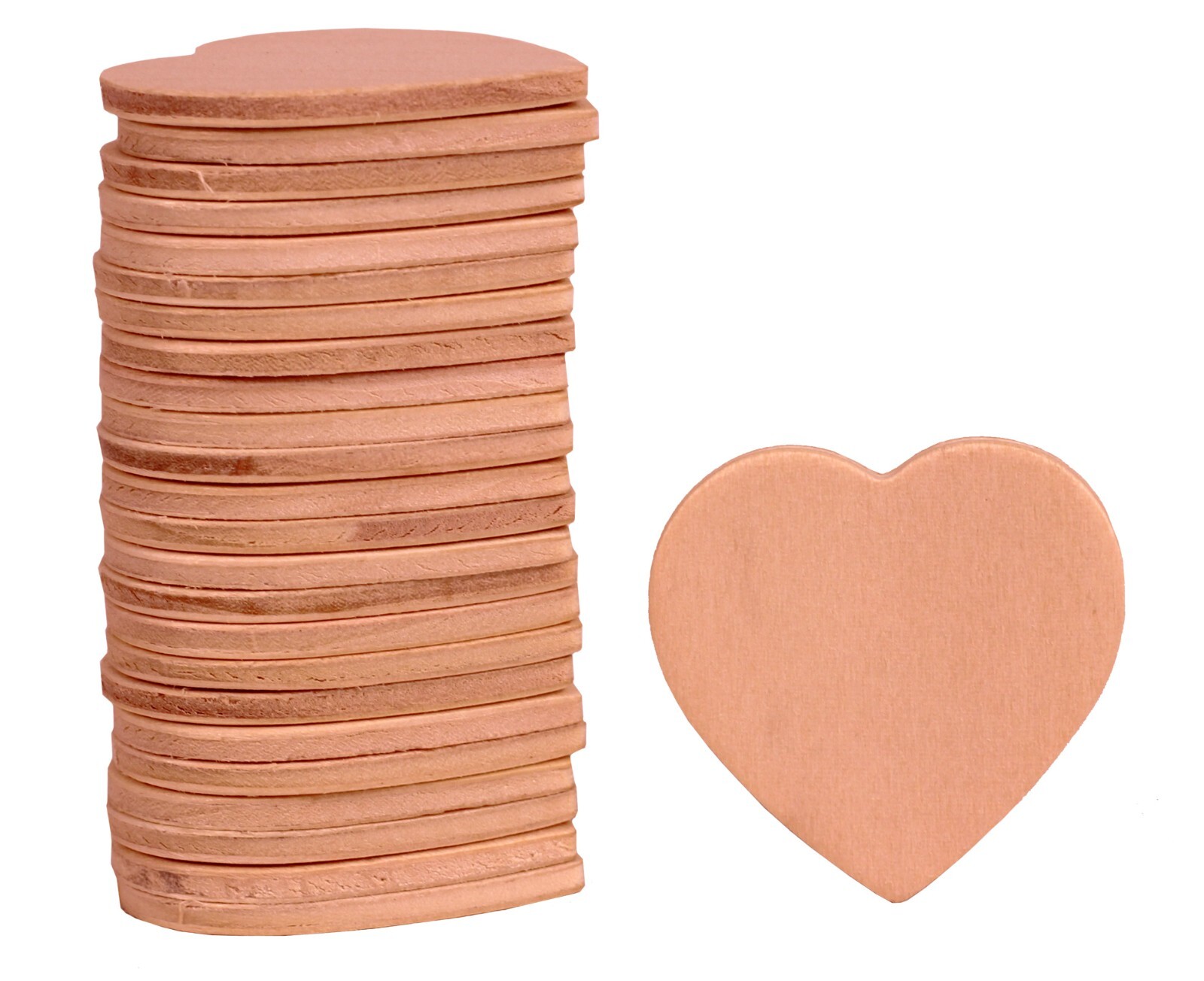 100 Pack of 1.5 Inch Unfinished Wooden Heart Shape Cutouts - Ready to Decorate