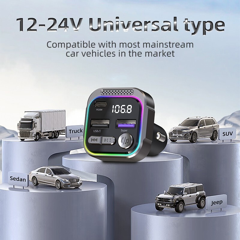 TRON 48W Bluetooth 5.3 FM Transmitter Car Adapter (PD30W & QC18W)with Mic ,MP3